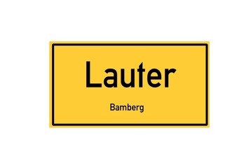 Isolated German city limit sign of Lauter located in Bayern