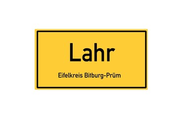 Isolated German city limit sign of Lahr located in Rheinland-Pfalz