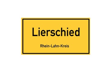 Isolated German city limit sign of Lierschied located in Rheinland-Pfalz