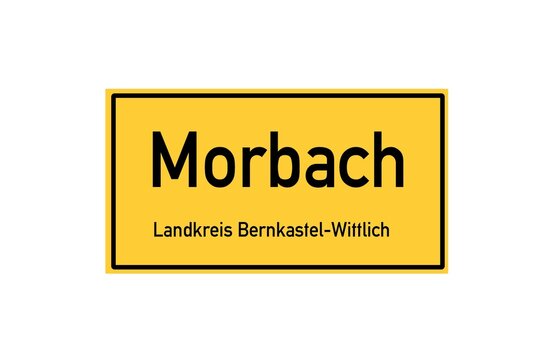 Isolated German city limit sign of Morbach located in Rheinland-Pfalz