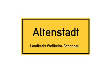 Isolated German city limit sign of Altenstadt located in Bayern