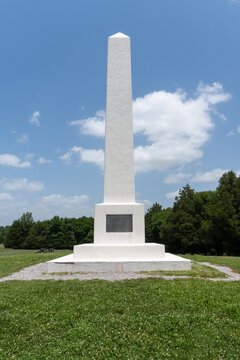 Stones River National Battlefield In Murfreesboro, Tennessee. Battle Of Stones River Site, A Key Battle Of The American Civil War. Artillery Monument Marks Final Attack. 