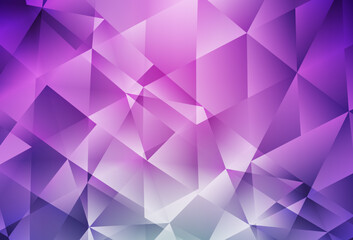 Light Pink vector shining triangular backdrop.