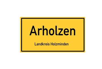 Isolated German city limit sign of Arholzen located in Niedersachsen