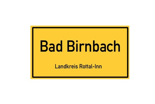 Isolated German city limit sign of Bad Birnbach located in Bayern