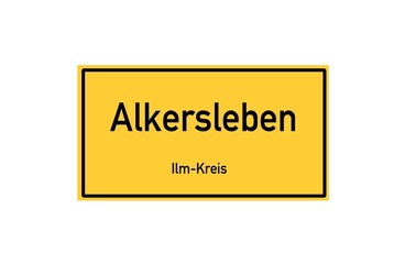 Isolated German city limit sign of Alkersleben located in Th�ringen