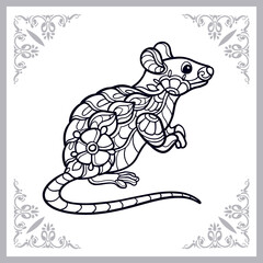 Mouse zentangle arts isolated on white background