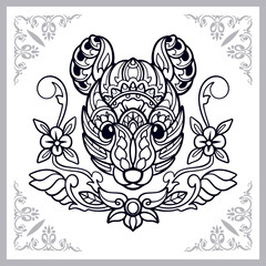 Mouse zentangle arts isolated on white background