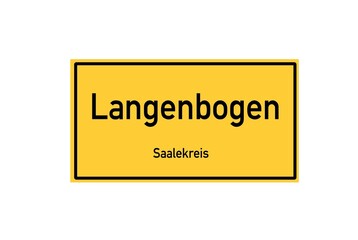 Isolated German city limit sign of Langenbogen located in Sachsen-Anhalt