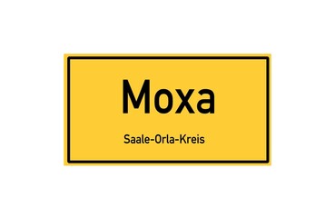 Isolated German city limit sign of Moxa located in Th�ringen