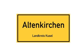 Isolated German city limit sign of Altenkirchen located in Rheinland-Pfalz