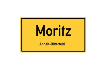 Isolated German city limit sign of Moritz located in Sachsen-Anhalt