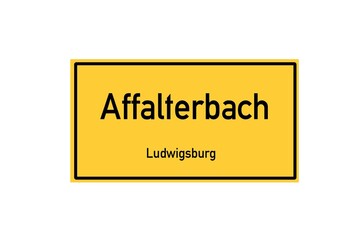 Isolated German city limit sign of Affalterbach located in Baden-W�rttemberg
