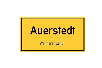 Isolated German city limit sign of Auerstedt located in Th�ringen