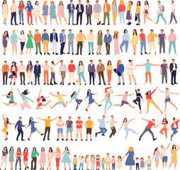 flat style set of people vector