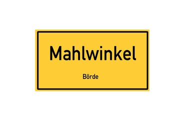 Isolated German city limit sign of Mahlwinkel located in Sachsen-Anhalt