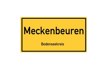 Isolated German city limit sign of Meckenbeuren located in Baden-W�rttemberg