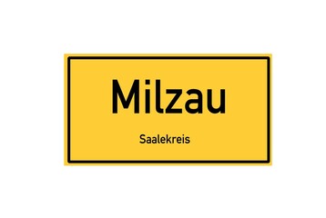 Isolated German city limit sign of Milzau located in Sachsen-Anhalt