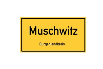 Isolated German city limit sign of Muschwitz located in Sachsen-Anhalt