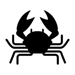  crab crayfish crustacean arthropod silhouette - flat design icon