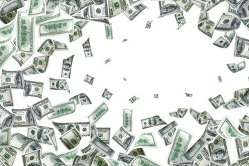 Money background. Hundred dollars of America. Usd cash money falling.