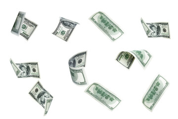 Dollar bill. Washington American cash. Usd money background. Money falling.