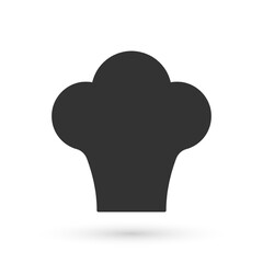 Grey Chef hat icon isolated on white background. Cooking symbol. Cooks hat. Vector