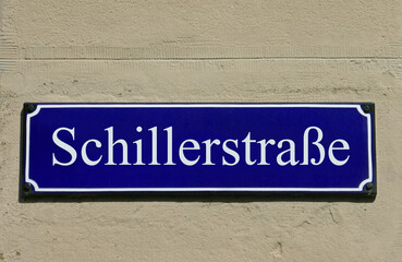 Emailleschild Schillerstraße