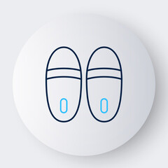 Line Slippers icon isolated on white background. Flip flops sign. Colorful outline concept. Vector