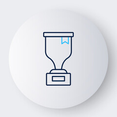 Line Award cup icon isolated on white background. Winner trophy symbol. Championship or competition trophy. Sports achievement sign. Colorful outline concept. Vector