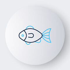 Line Fish icon isolated on white background. Colorful outline concept. Vector