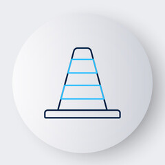 Line Traffic cone icon isolated on white background. Colorful outline concept. Vector