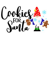 Cookies for Santa clipart. Christmas gnome svg