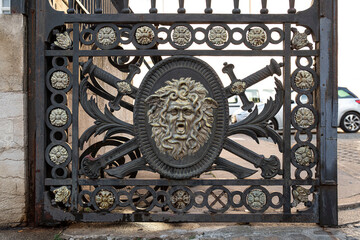 Detail of an old wrought iron gate 
