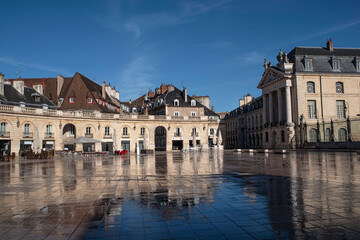 Beautiful architecture in the city centre of Dijon in France