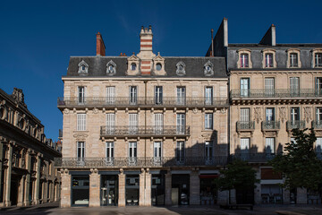 Fototapeta na wymiar Beautiful architecture in the city centre of Dijon in France