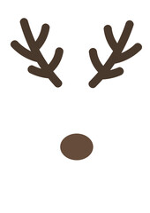 Deer monogram. Christmas Reindeer antlers, nose svg file