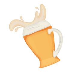 Isolated beer glass with foam Vector