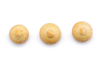 Biscuits isolated on white background. Close-up