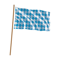 Isolated waving flag of Oktoberfest pattern Vector