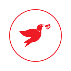 Avian flu sick bird icon | Circle version icon |