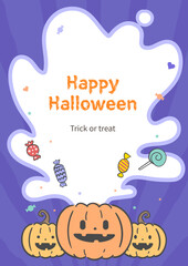 할로윈데이 호박과 사탕 일러스트