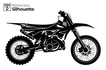 Isolated motocross silhouette illustration - obrazy, fototapety, plakaty