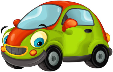 Cartoon city car smiling and looking isolated - illustration for children