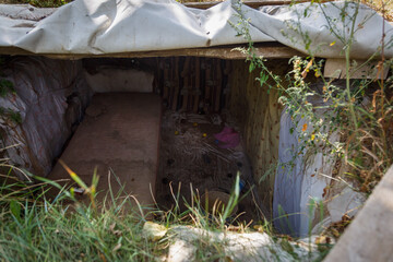 Andriyivka, Buchansky district, Kyiv region, Ukraine - 09.02.2022: Destruction of Andriyivka. Russia Ukraine war. Damaged in Andriyivka after fighting.