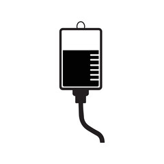 Blood bag medicine treatment icon | Black Vector illustration |