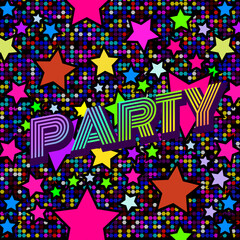 Party Stars Illustration design disco retro vector. flyer music