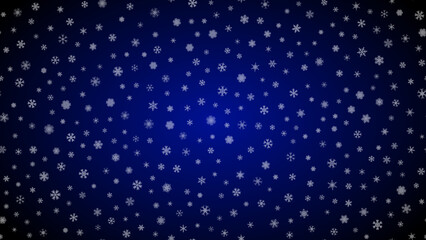 Blue Christmas background snow illustration xmas. white snowflake