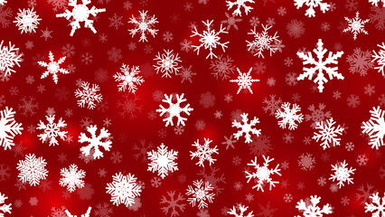 Red Seamless Christmas background snow illustration xmas. happy design