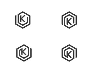 Initial Letter K Hexagon Logo Concept symbol sign icon Design Element. House, Realtor, Mortgage, Real Estate, Home Logotype. Vector illustration template